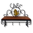 Ver imagem 1 de Prateleira de Café Porta Tempero 40cm Tema Bule Amarelo Sudeste Rústico