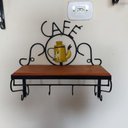Ver imagem 2 de Prateleira de Café Porta Tempero 40cm Tema Bule Amarelo Sudeste Rústico