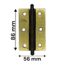 Ver imagem 3 de Dobradiça Porta Latão Oxidado Kit 3 Peças - 3.1/2" 86mm Ferca