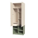 Ver imagem 4 de Guarda Roupa 2 Portas com Nichos e 1 Gaveta Curió Casatema MadeiraOriginals Natural/Verde
