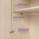 Ver mais imagens de Guarda Roupa 2 Portas com Nichos e 1 Gaveta Curió Casatema MadeiraOriginals Natural/Verde