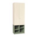 Ver imagem 2 de Guarda Roupa 2 Portas com Nichos e 1 Gaveta Curió Casatema MadeiraOriginals Natural/Verde