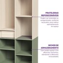 Ver imagem 7 de Guarda Roupa 2 Portas com Nichos e 1 Gaveta Curió Casatema MadeiraOriginals Natural/Verde