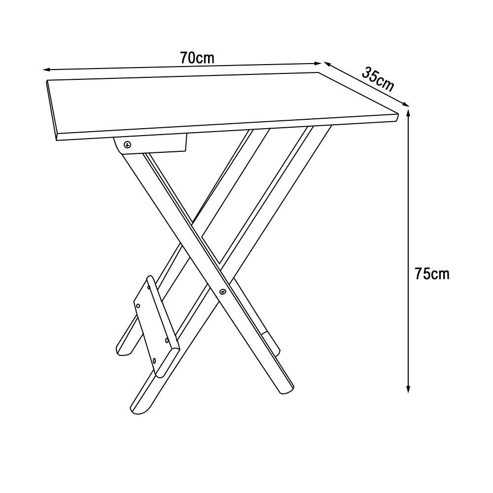 Conjunto de Mesa 1,20x70 e Mesa Aparador Dobrável com 6 Cadeiras - Mel - 4