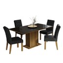 Ver imagem 2 de Conjunto Sala de Jantar Mesa Tampo de Vidro 4 Cadeiras Rustic/preto/oxford Marilia Madesa