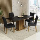 Ver imagem 1 de Conjunto Sala de Jantar Mesa Tampo de Vidro 4 Cadeiras Rustic/preto/oxford Marilia Madesa