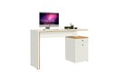 Ver imagem 2 de Mesa / Escrivaninha Off Para Escritório Moderna Com Gaveta e Porta Cor Nature/Off White JA