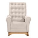 Ver imagem 3 de Poltrona de Amamentação e Descanso Paris com Base Balanço e Puff Veludo Bege - Desk Design
