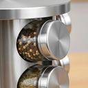 Ver imagem 4 de Porta Condimentos Giratório 12 Potes em Vidro e Inox Organizador de Temperos