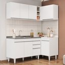 Ver imagem 2 de Armário de Cozinha Modulado de Canto Esquerdo 4 Peças Cp48 com Pia Inox Branco - Lumil Lumil Móveis