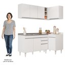 Ver imagem 5 de Armário de Cozinha Modulado de Canto Esquerdo 4 Peças Cp48 com Pia Inox Branco - Lumil Lumil Móveis