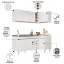 Ver imagem 3 de Armário de Cozinha Modulado de Canto Esquerdo 4 Peças Cp48 com Pia Inox Branco - Lumil Lumil Móveis