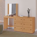 Ver imagem 1 de Cômoda Penteadeira Marília 100% Mdf Tuboarte 6 Gavetas e Espelho