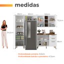 Ver imagem 3 de Armário de Cozinha Completa com Adega 7 Portas 3 Gavetas Favorita Branco/Nature