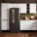 Ver imagem 2 de Armário de Cozinha Completa com Adega 7 Portas 3 Gavetas Favorita Branco/Nature