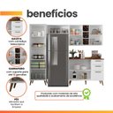 Ver imagem 4 de Armário de Cozinha Completa com Adega 7 Portas 3 Gavetas Favorita Branco/Nature