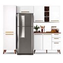 Ver imagem 1 de Armário de Cozinha Completa com Adega 7 Portas 3 Gavetas Favorita Branco/Nature