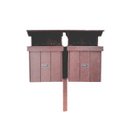 Ver imagem 1 de Lixeira Madeira Plástica Maciça Marrom Dupla 64 Litros C/ Tampa Quadrada 100% Reciclada 1,5m / Lc-22