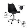 Cadeira Office Base Cromada com Rodizio Giratória Saarinen Preto + E-book - 3