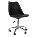 Ver imagem 2 de Cadeira Office Base Cromada com Rodizio Giratória Saarinen Preto + E-book