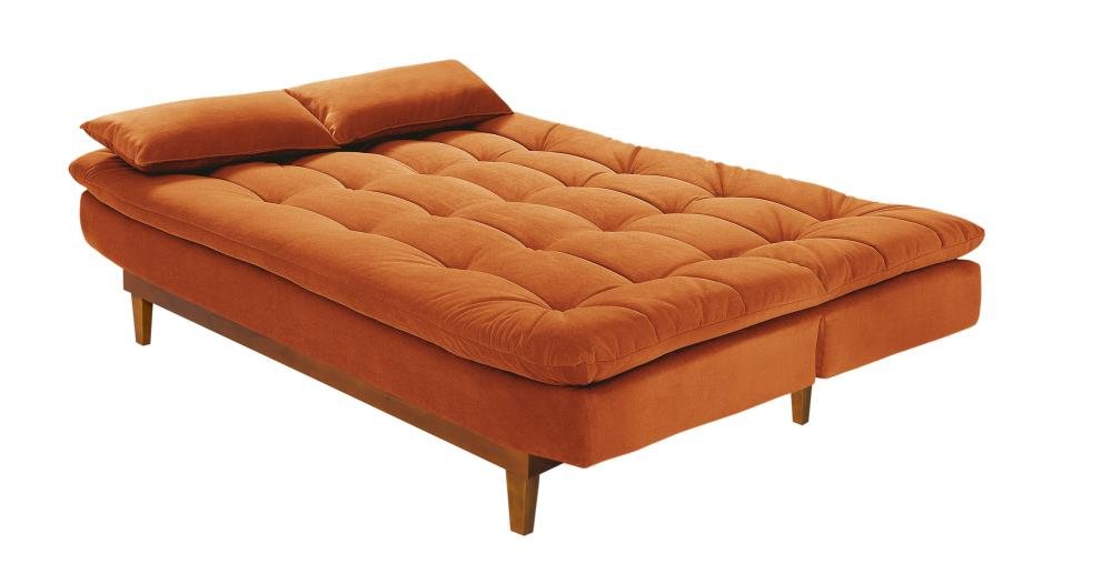 Sofá Cama Dubai Madero Reclinável 3 Lugares Suede Terracota 174 Império - 4