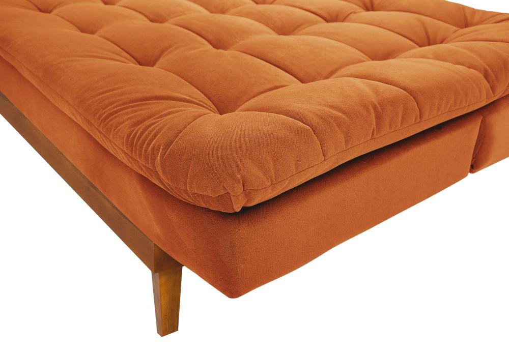 Sofá Cama Dubai Madero Reclinável 3 Lugares Suede Terracota 174 Império - 5