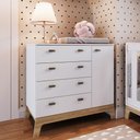 Ver imagem 1 de Cômoda Infantil Favo de Mel com 4 Gavetas e 1 Porta - Branco