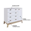 Ver imagem 3 de Cômoda Infantil Favo de Mel com 4 Gavetas e 1 Porta - Branco