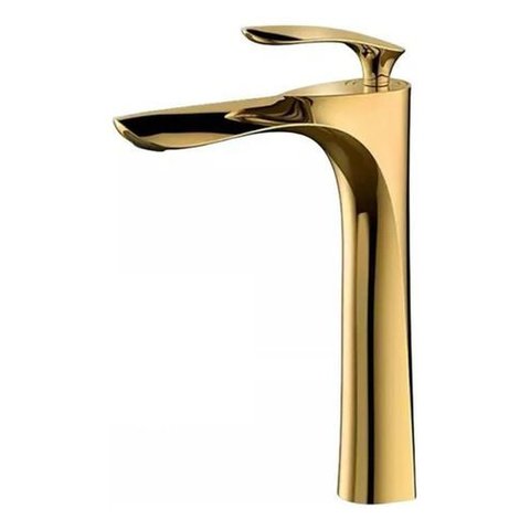 Torneira Lavabo Alta Gold Monocomando Quente e Frio Cuba