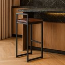 Ver imagem 1 de Banqueta Industrial Alta Sala Jantar Bar Bancada Cozinha:marrom