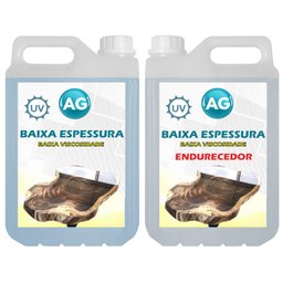 Resina Epoxi Baixa Espessura Baixa Viscosidade Ag Resinas Ag Resina Baixa Espessura 3kg - 1