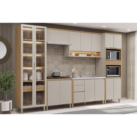 Cozinha Completa 6 Peças 14 Portas Allure CZ656 Gris Linea