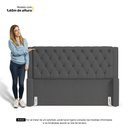 Ver imagem 7 de Cabeceira Atena para Cama Box Casal Padrão 140cm Capitonê com Frame Linho Cinza Escuro - Abmaza