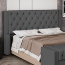 Ver imagem 2 de Cabeceira Atena para Cama Box Casal Padrão 140cm Capitonê com Frame Linho Cinza Escuro - Abmaza