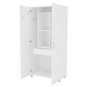 Ver imagem 2 de Armário Multiuso 3080 2 Portas 1 Gaveta e Nicho para Tábua Branco Politorno Móveis
