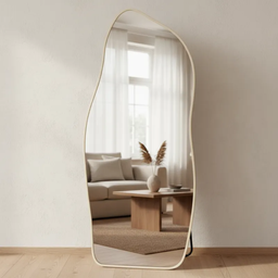 Espelho Grande Corpo Inteiro com Moldura Metal Orgânico Decorativo 170x70cm Luxo - 1