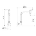 Ver imagem 2 de Torneira para Cozinha de Parede Bica Móvel 90° Nova Lóggica Cromado - Docol