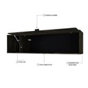 Ver imagem 3 de Armário Aéreo com Nicho e Porta Basculante 35x135x35cm Wlnp135 Carvalho Dark - Preto