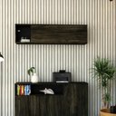 Ver imagem 4 de Armário Aéreo com Nicho e Porta Basculante 35x135x35cm Wlnp135 Carvalho Dark - Preto