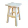Banqueta Banco Banquinho Baixo de Madeira Maciça Pinus sem Pintura Quadrada Cadeirinha Infantil - 5