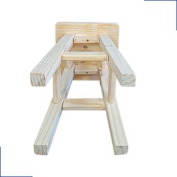 Banqueta Banco Banquinho Baixo de Madeira Maciça Pinus sem Pintura Quadrada Cadeirinha Infantil - 8