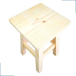Banqueta Banco Banquinho Baixo de Madeira Maciça Pinus sem Pintura Quadrada Cadeirinha Infantil - 7