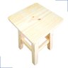 Banqueta Banco Banquinho Baixo de Madeira Maciça Pinus sem Pintura Quadrada Cadeirinha Infantil - 7