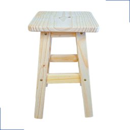 Banqueta Banco Banquinho Baixo de Madeira Maciça Pinus sem Pintura Quadrada Cadeirinha Infantil - 6