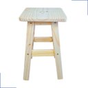 Ver imagem 6 de Banqueta Banco Banquinho Baixo de Madeira Maciça Pinus sem Pintura Quadrada Cadeirinha Infantil