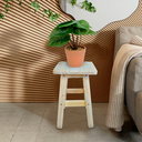 Ver imagem 1 de Banqueta Banco Banquinho Baixo de Madeira Maciça Pinus sem Pintura Quadrada Cadeirinha Infantil