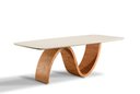 Ver imagem 1 de Mesa de Jantar Copenhague 220cm x 110cm com Vidro Off White