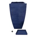 Ver mais imagens de Kit Vaso Planta + Prato 90x45 Moderno Trapézio Polietileno BGPLASTICOS AZUL ESCURO 013