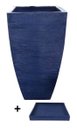 Ver mais imagens de Kit Vaso Planta + Prato 90x45 Moderno Trapézio Polietileno BGPLASTICOS AZUL ESCURO 013
