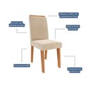 Ver imagem 3 de Kit 6 Cadeiras para Sala de Jantar Estofadas Tais Bege/Cinamomo/Nude